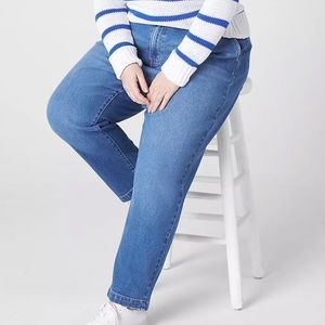 Lane Bryant Size 14 Mom Jeans Stretch Waist Straight Leg Midrise Jeans